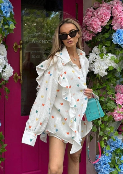 Ensemble Deux Pièces Fleurs Été Décontracté
