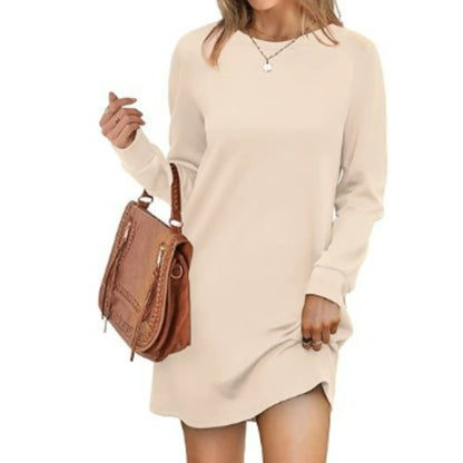 Robe Femme Manches Longues Courte et Élégante
