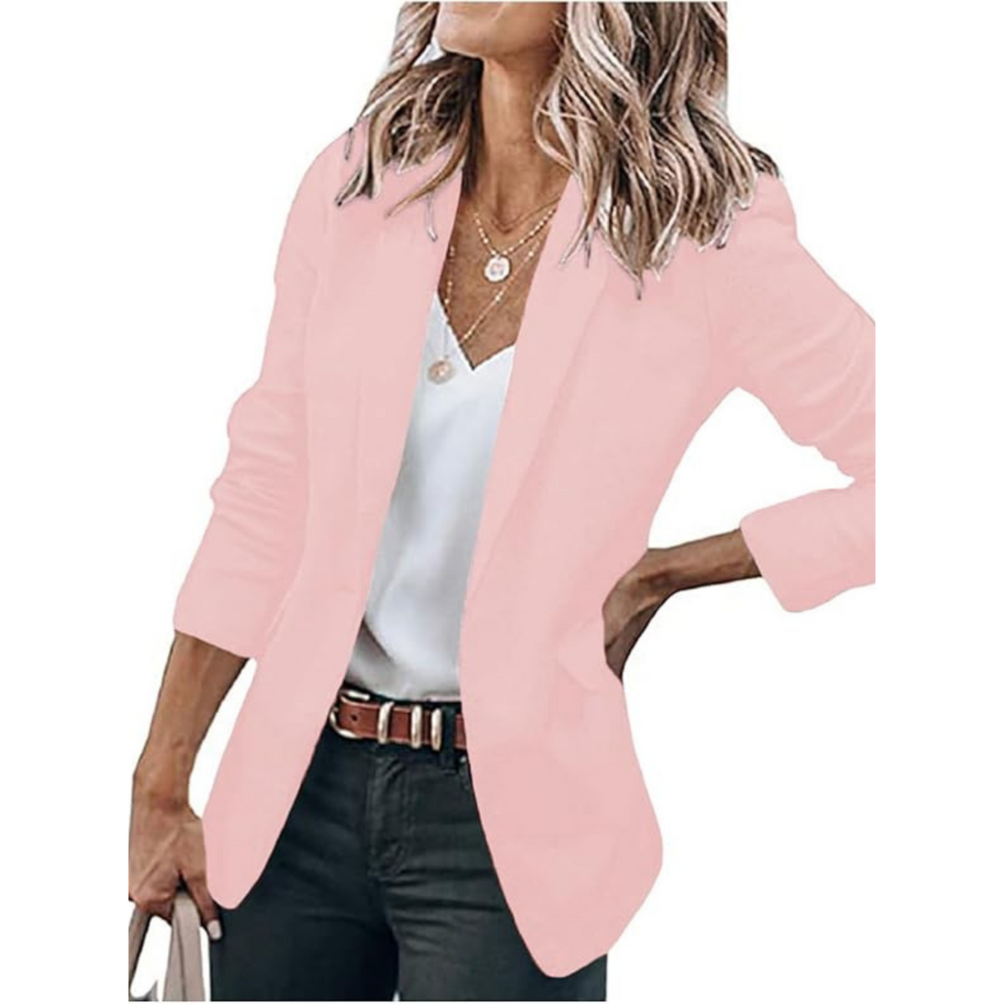 Blazer Femme Rouge Vif Décontracté