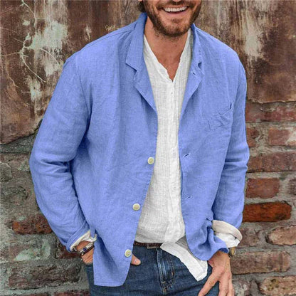 Veste en coton et lin confortable pour homme