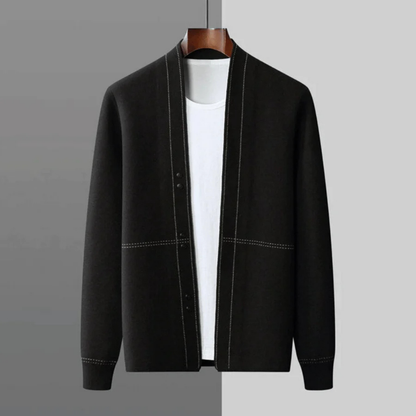 Pull Homme en Laine Noir Élégant