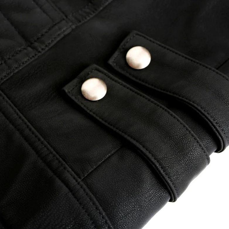 Blouson Cuir Homme Noir Classique