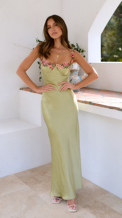 Robe Florale Élégante pour Femme Taille Slim Longue