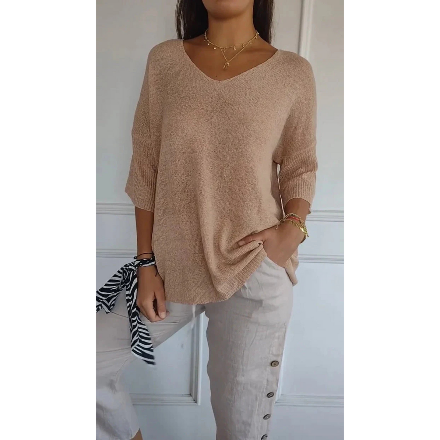 Top Femme Décolleté V en Vêtement Élégant