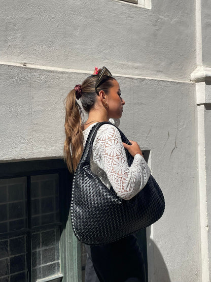 Sac à main cuir femme classique noir - PanierRoyale