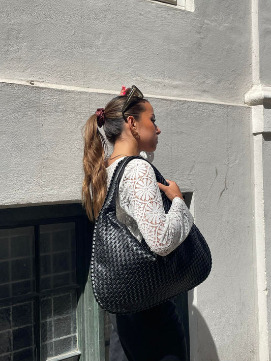 Sac à main cuir femme classique noir - PanierRoyale