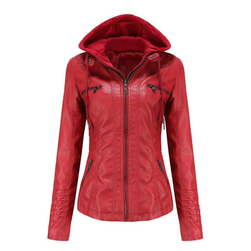 Veste Cuir Femme Élégante Fermeture Éclair