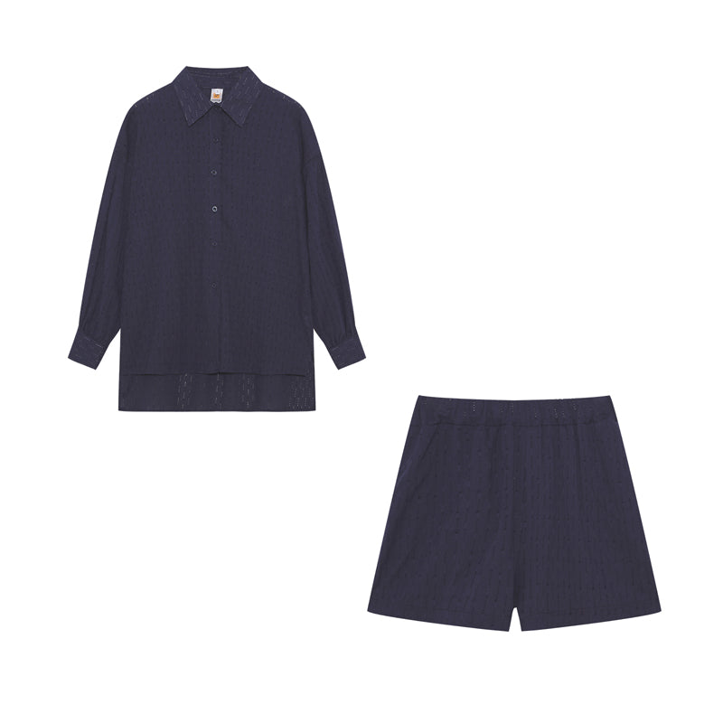 Ensemble Décontracté Femme : Blouse et Short en Coton Oversize