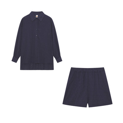 Ensemble Décontracté Femme : Blouse et Short en Coton Oversize