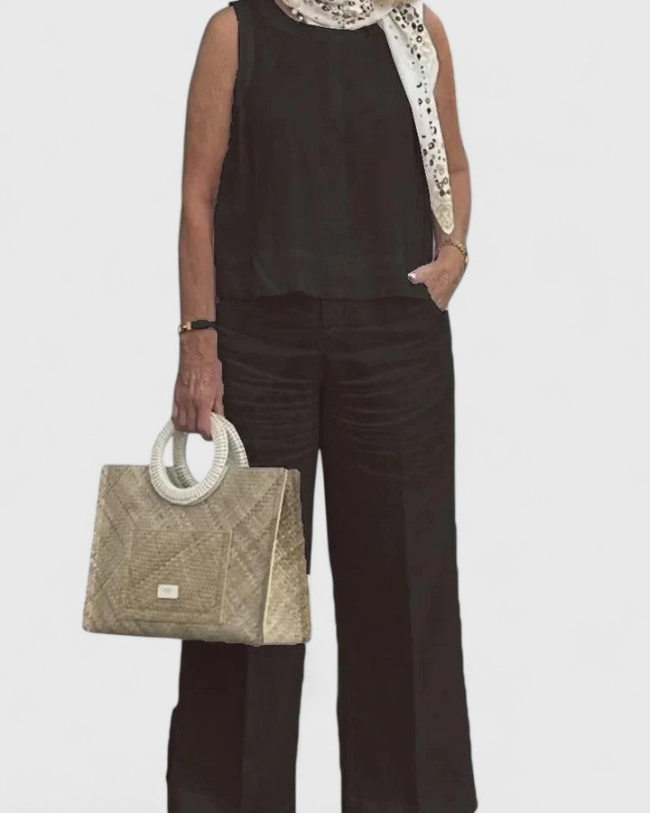 Ensemble Décontracté Femmes Sans Manches avec Pantalon Large