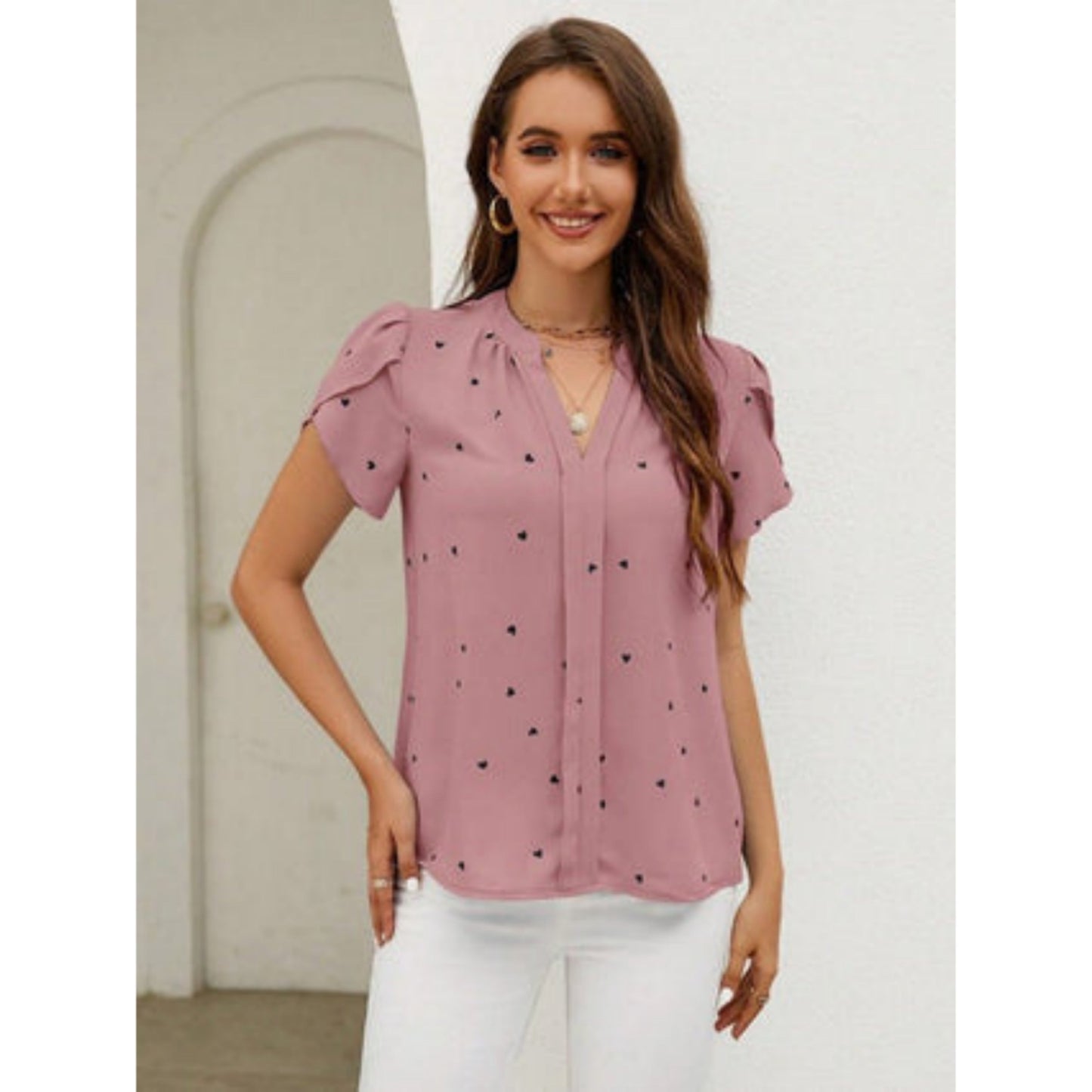 Blouse Femme Manches Courtes Décontractée Chic