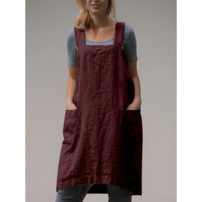Robe de Cuisine Féminine avec Poches Utiles