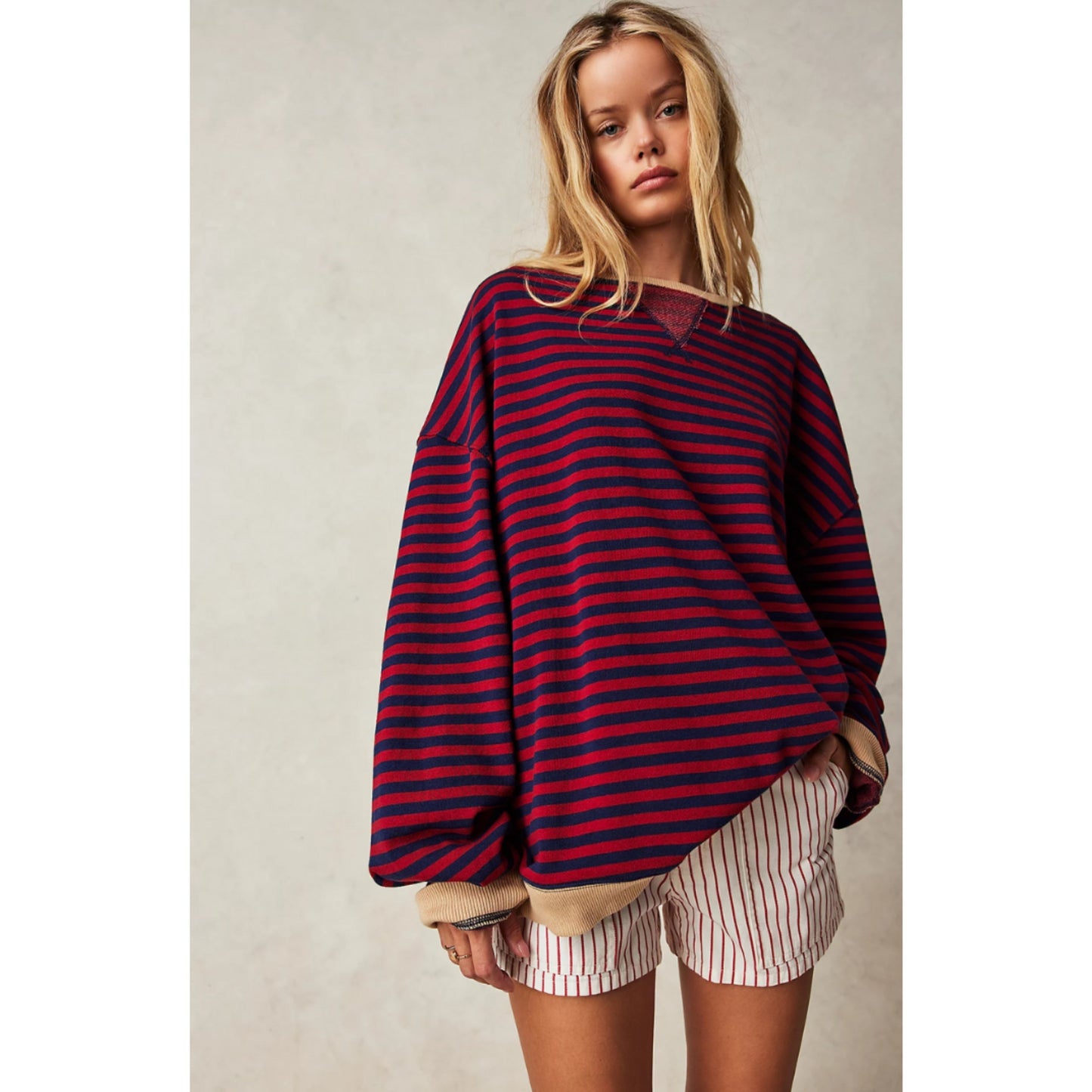Sweat Femme Rayé Doux et Confortable