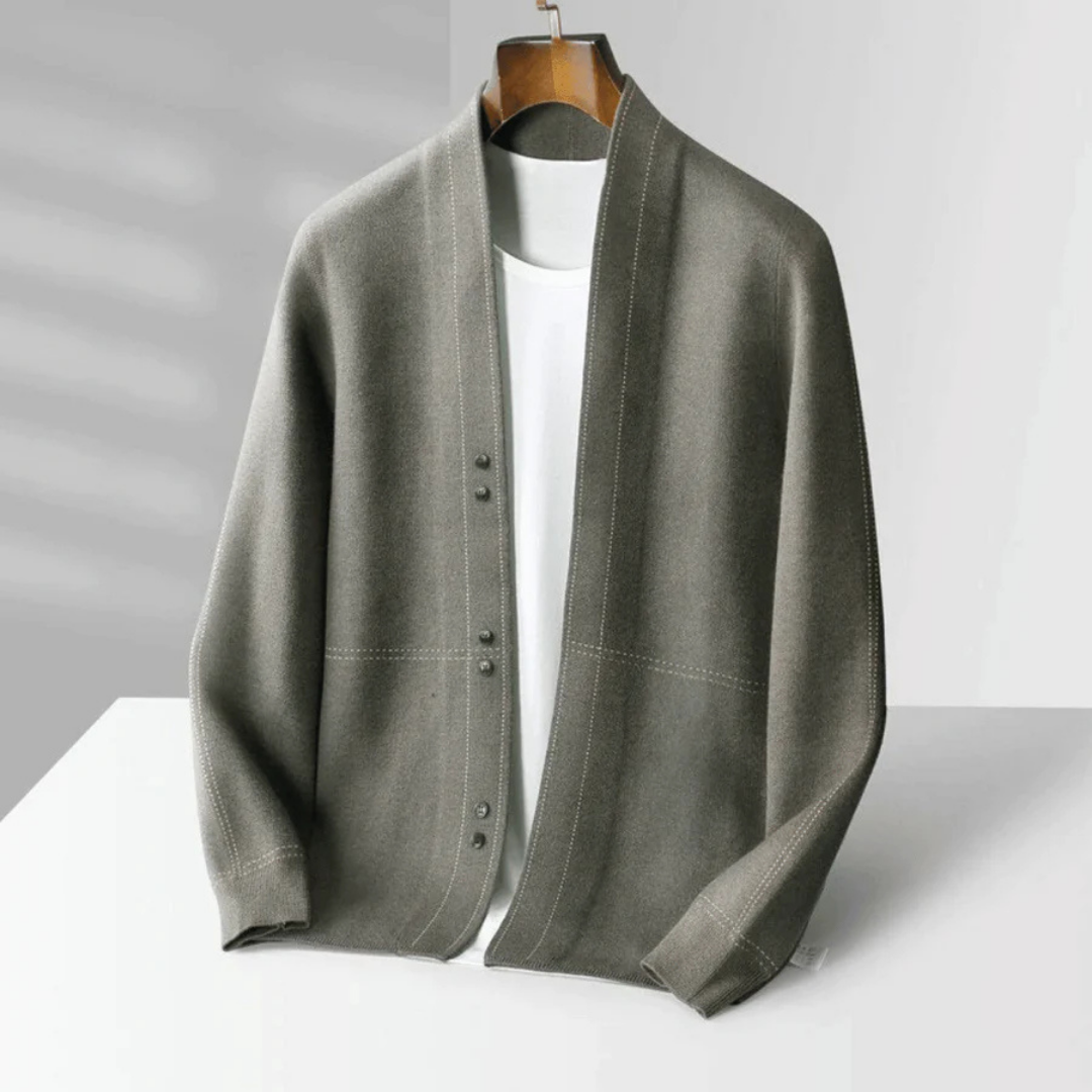 Pull Homme en Laine Noir Élégant