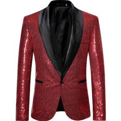 Blazer Homme Noir Paillettes Élégant - PanierRoyale