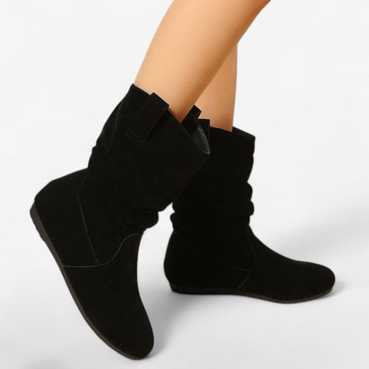 Bottines Femme à Talon Plat et Bout Rond - PanierRoyale