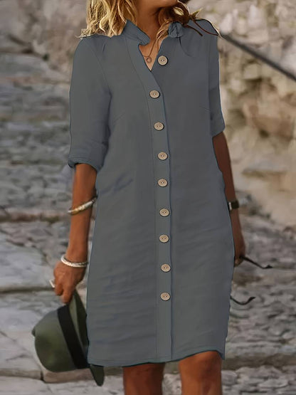 Robe Femme Décontractée à Manches Courtes et Coupe Élégante