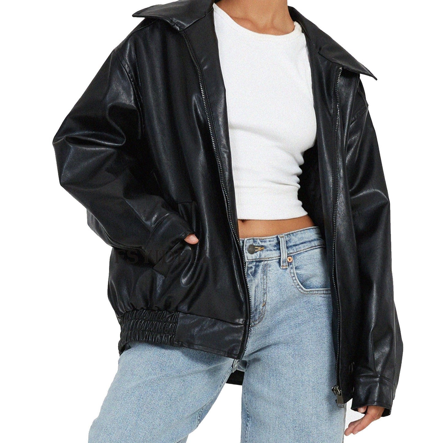 Veste femme décontractée à fermeture éclair moderne