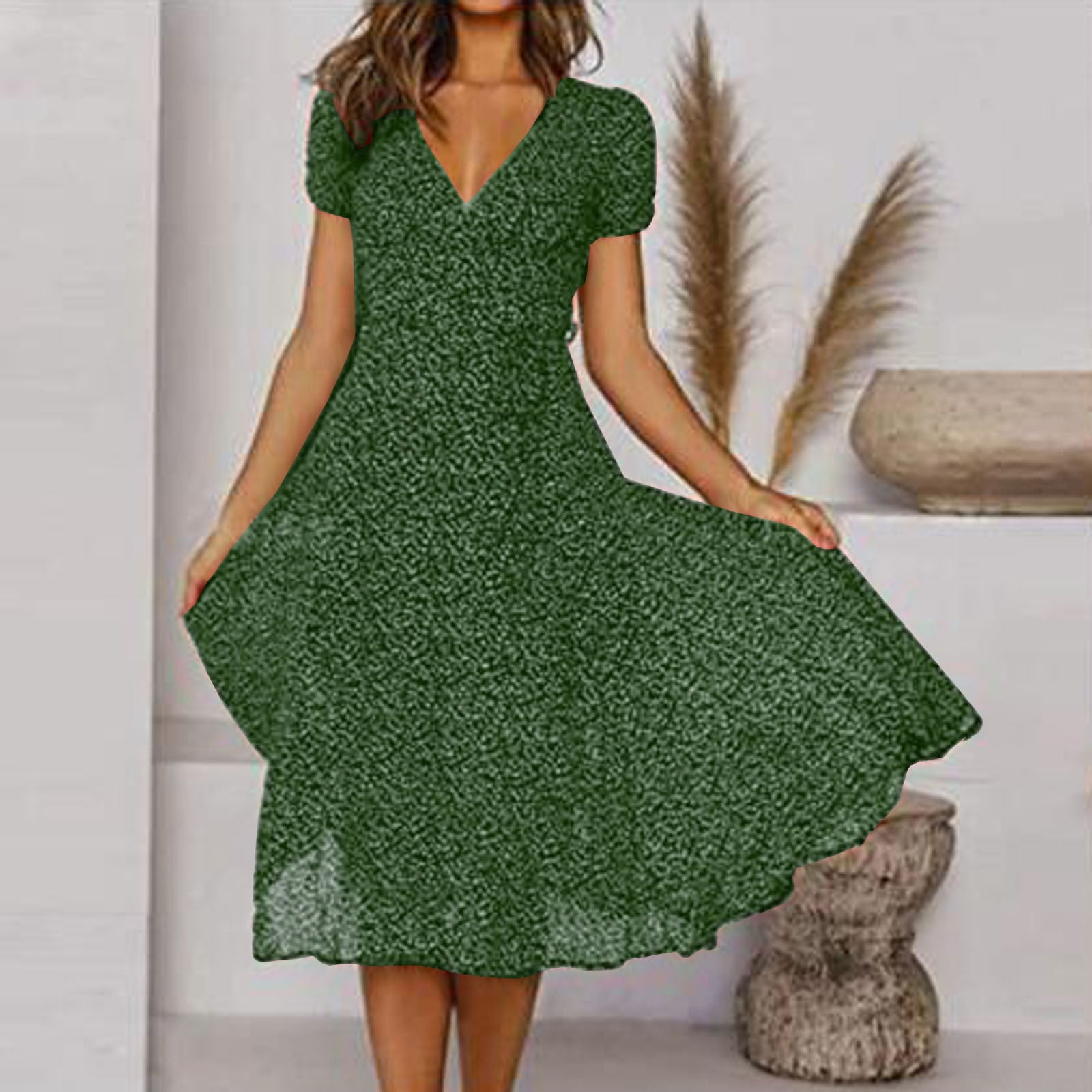 Robe Midi Imprimée Fleurs Élégante pour Soirées - PanierRoyale