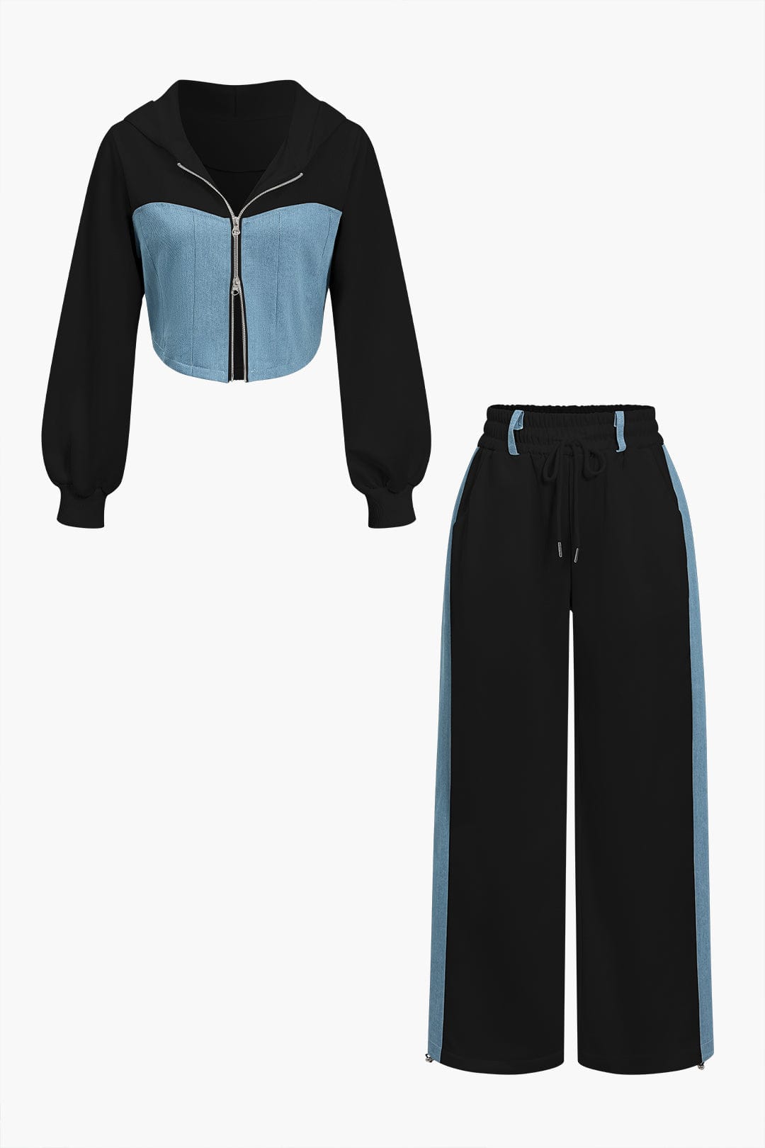 Ensemble Sport Femme 2 Pièces Denim Mode