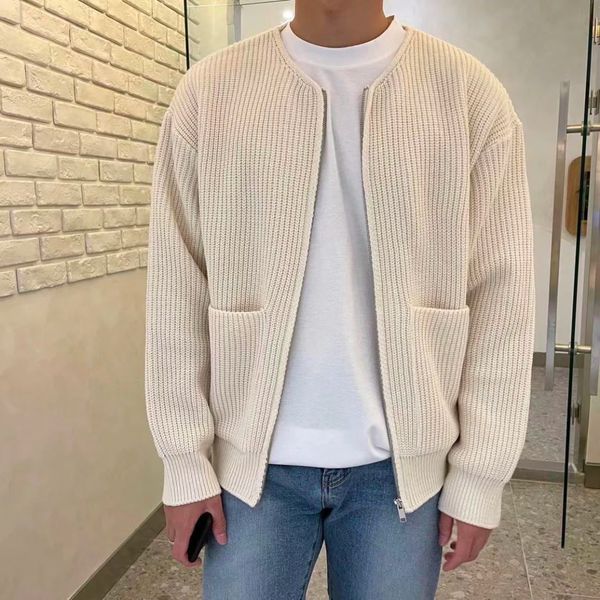 Cardigan Homme Épais et Confortable en Laine avec Poches