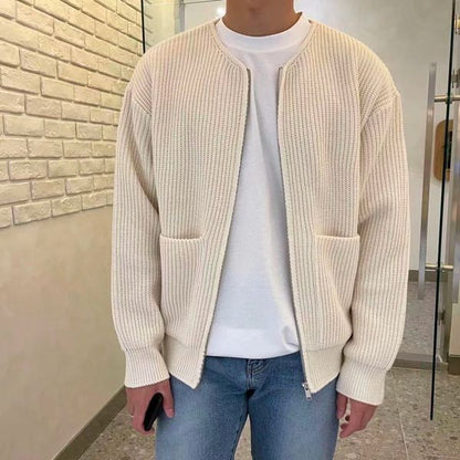 Cardigan Homme Épais et Confortable en Laine avec Poches