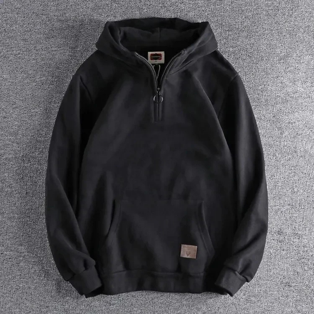 Sweat à capuche homme zippé sport noir - PanierRoyale