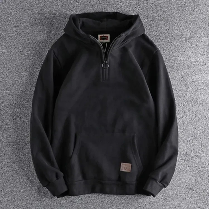 Sweat à capuche homme zippé sport noir - PanierRoyale