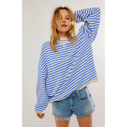 Sweat Femme Rayé Décontracté