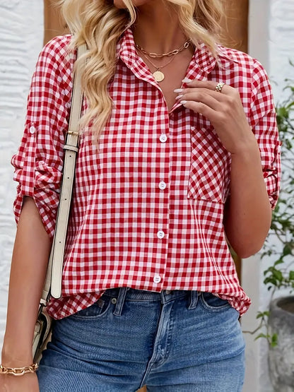Blouse Femme Carreaux décontractée pour Été - PanierRoyale