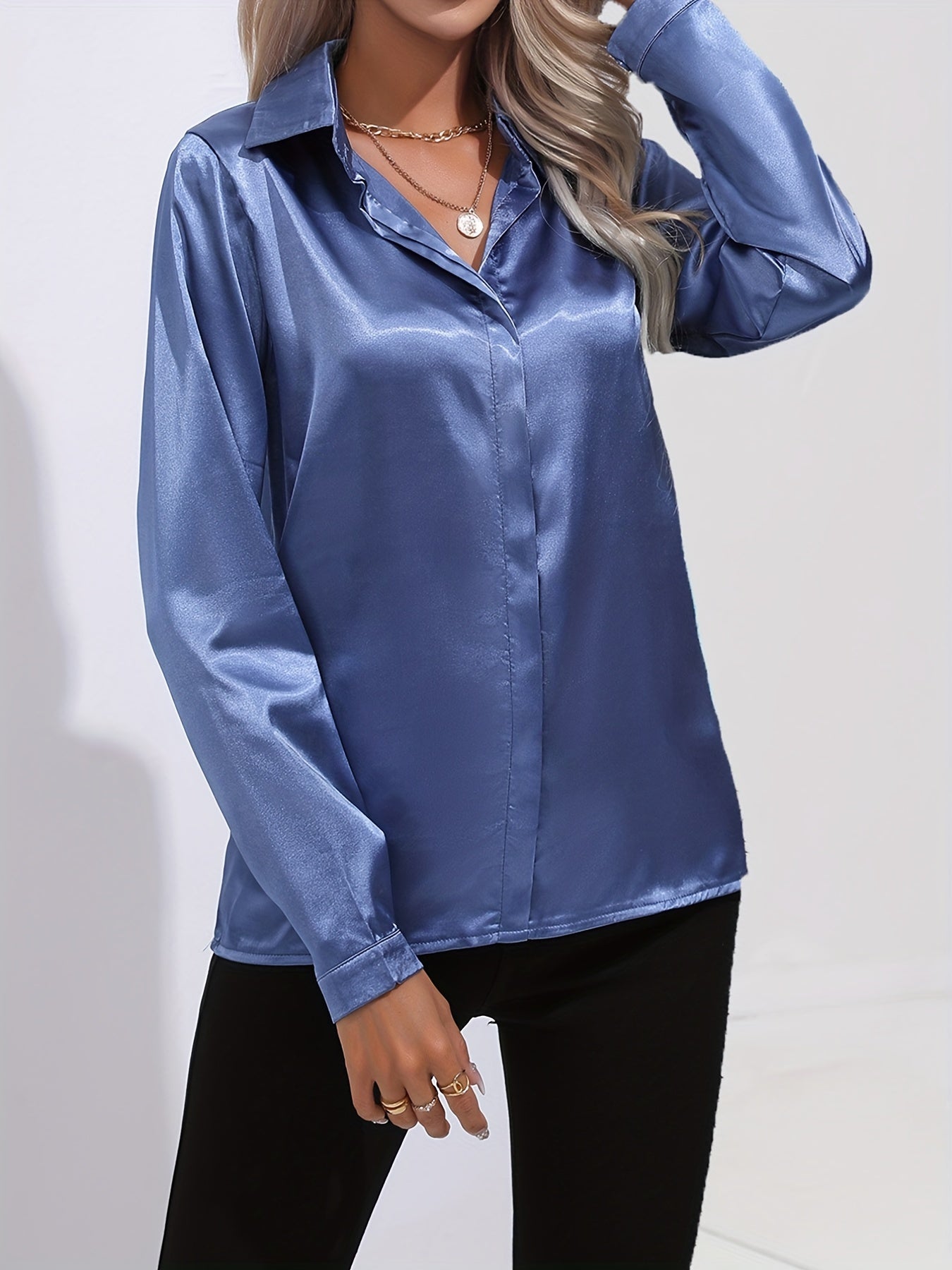 Chemise Femme en Soie Élégante Manches Longues