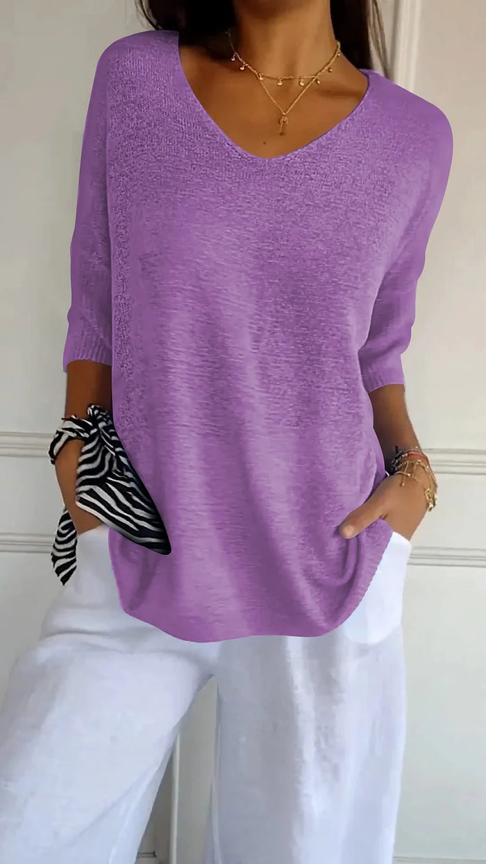 Pull Femme Rose Pastel Manches Courtes Chic