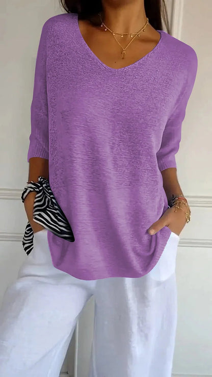 Pull Femme Rose Pastel Manches Courtes Chic