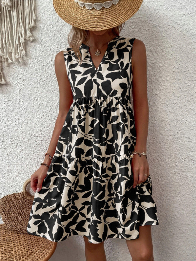 Robe courte Femme en Tissu Imprimé Coupe Ajustée
