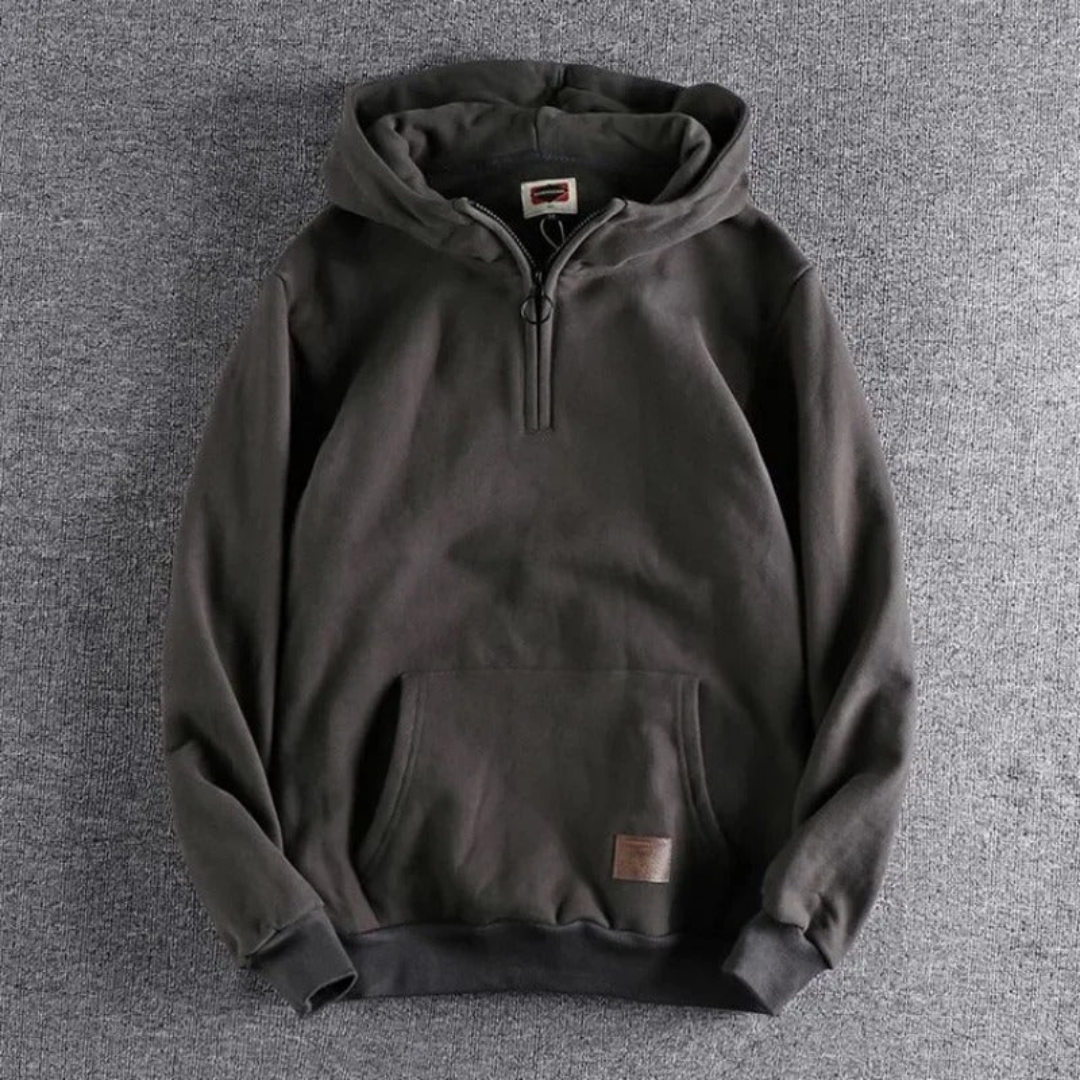 Sweat à Capuche Homme Hiver Chaud avec Poche et Fermeture Éclair