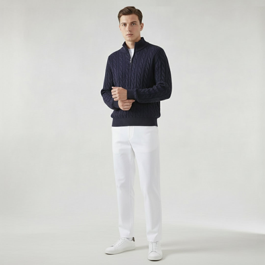 Pull Homme Laine Marine Classique et Chaud - PanierRoyale