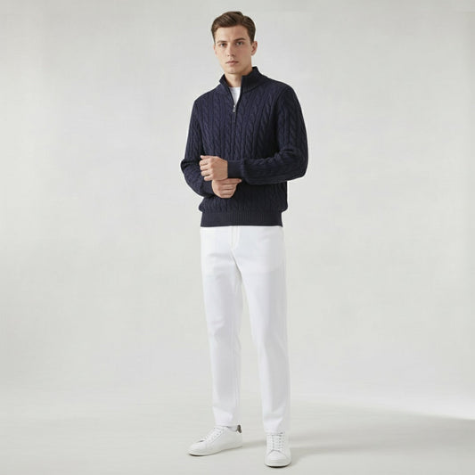 Pull Homme Laine Marine Classique et Chaud - PanierRoyale