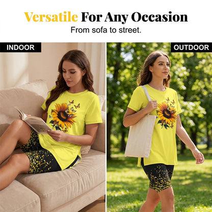 Ensemble Femme Tunique Longue et Short Imprimé Floral Coupe