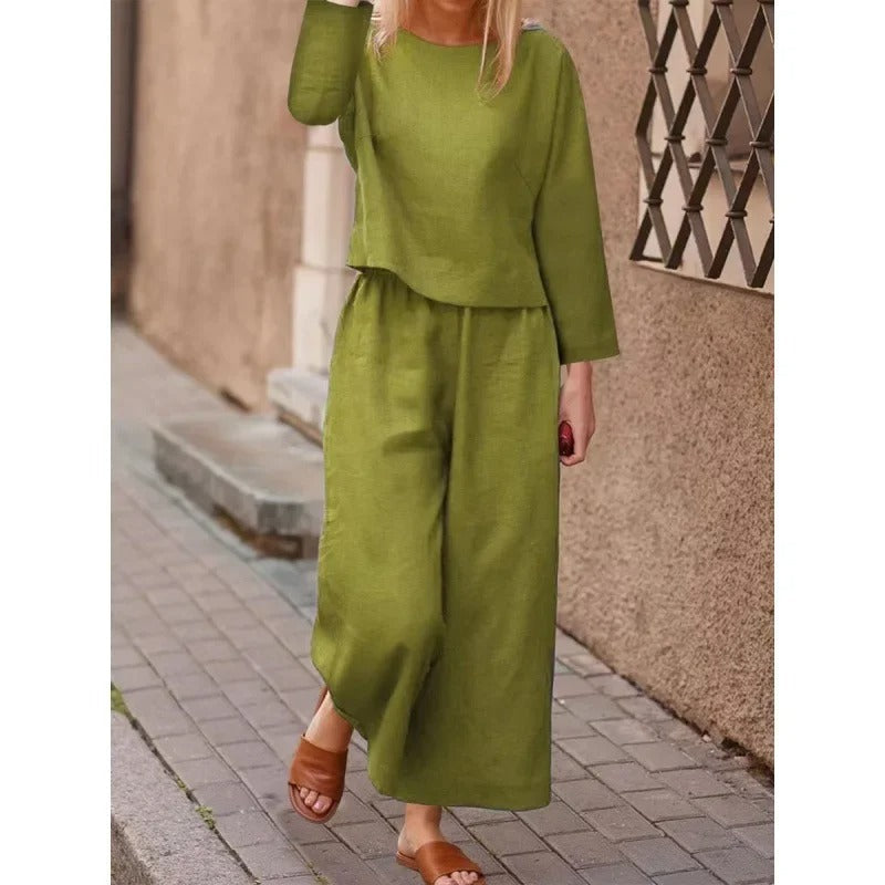 Costume 2 Pièces Classique Chemise Longue et Pantalon Élégant