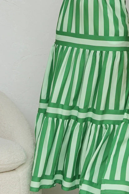 Robe Longue Femme Bretelles Coupe Fluide Rayée