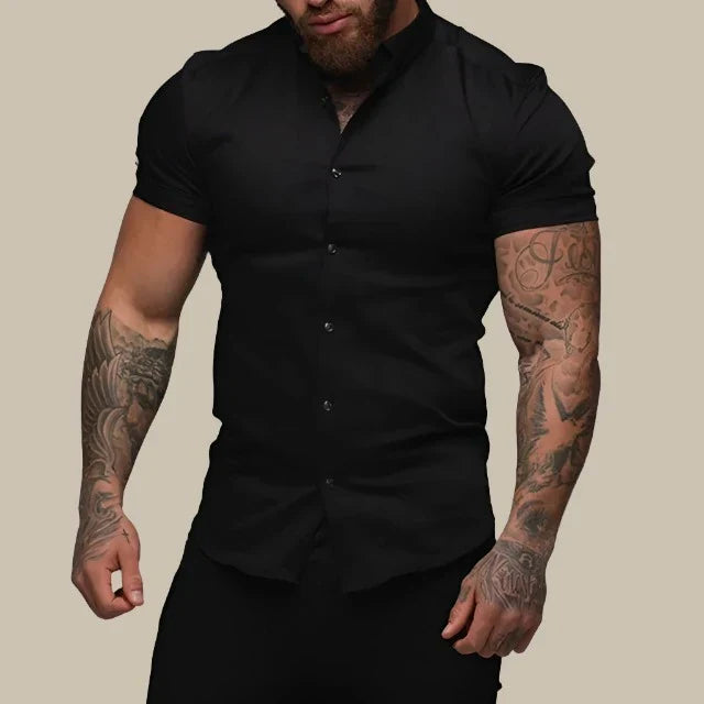 Chemise Femme Élégante Manches Courtes Taille Cintrée - PanierRoyale