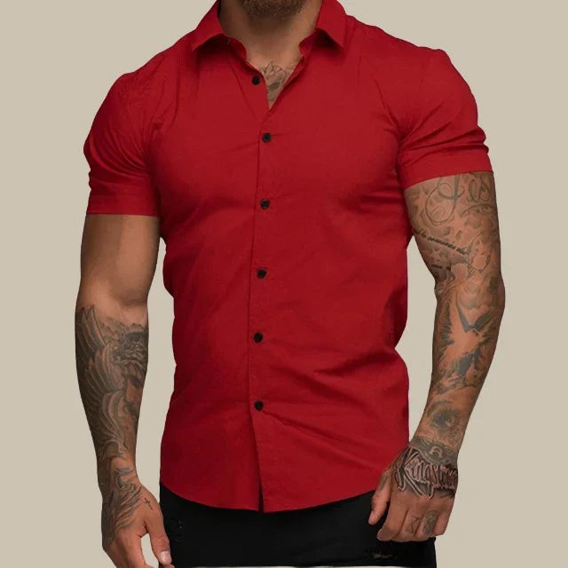 Chemise Femme Élégante Manches Courtes Taille Cintrée