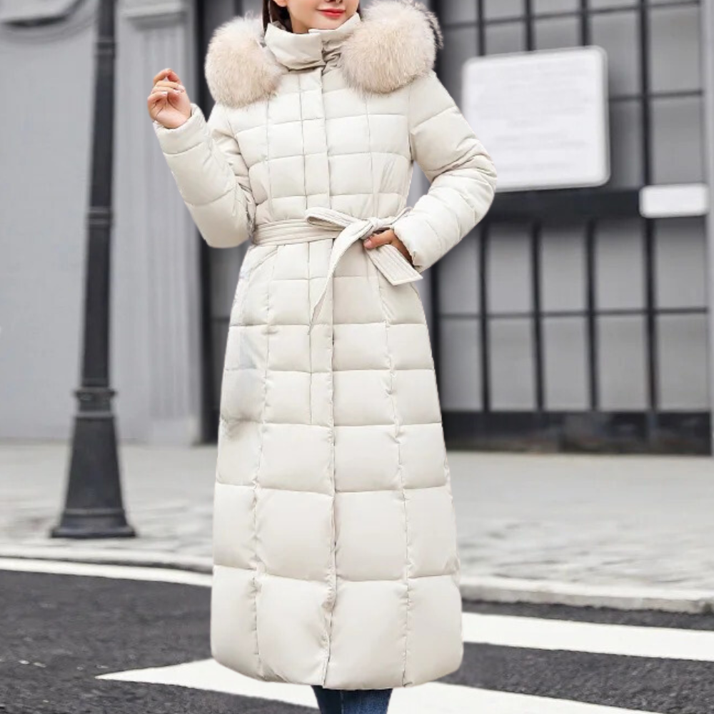Manteau Hiver Femme Long avec Capuche et Doublure Chaude