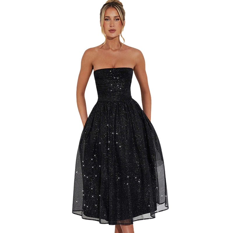 Robe Élégante Courte Sans Manches pour Femme