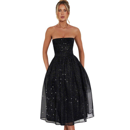 Robe Élégante Courte Sans Manches pour Femme