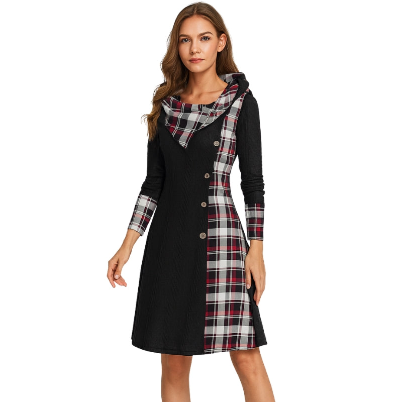 Veste Hiver Capuche Rayée Élégante Femme