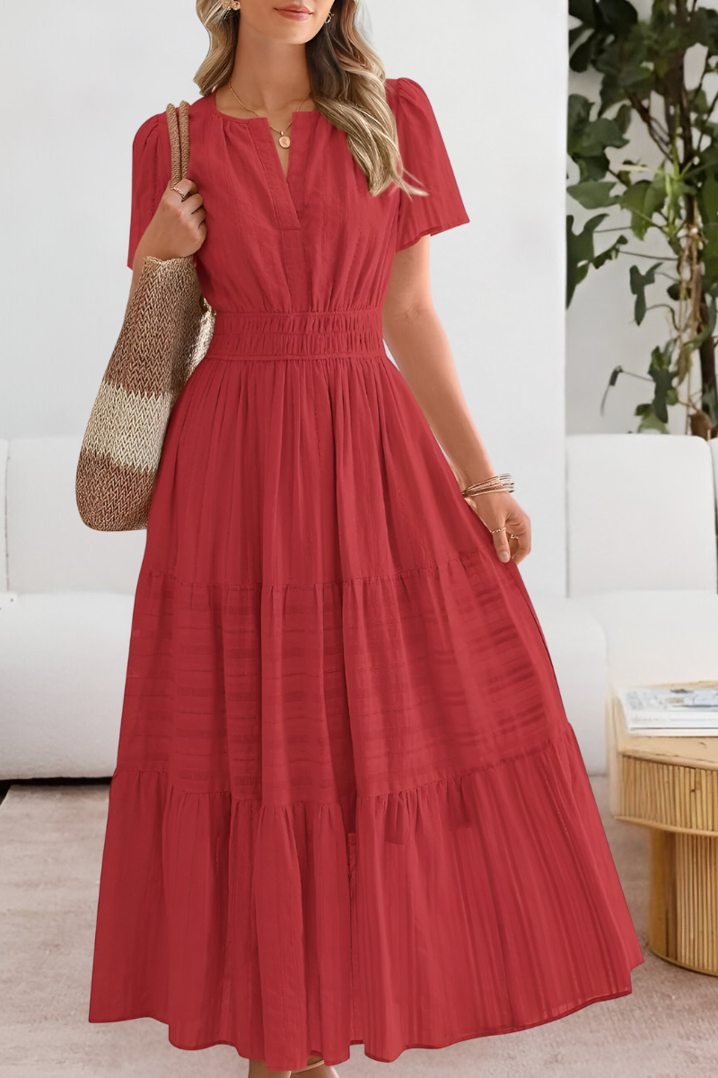 Robe Midi Femme Fluide Confortable Coupe Bohème