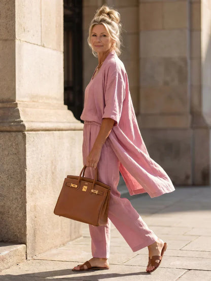 Ensemble Femme Kimono Fluide et Pantalon Ample