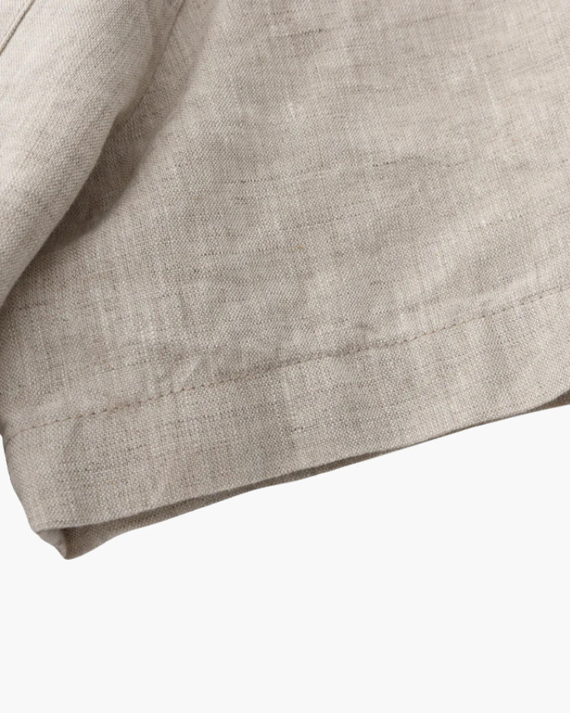 Chemise Homme Lin Coton Court Manches avec Poche Poitrine