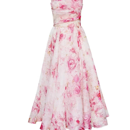 Robe Été Legère à Fleurs avec Bretelles Délicates